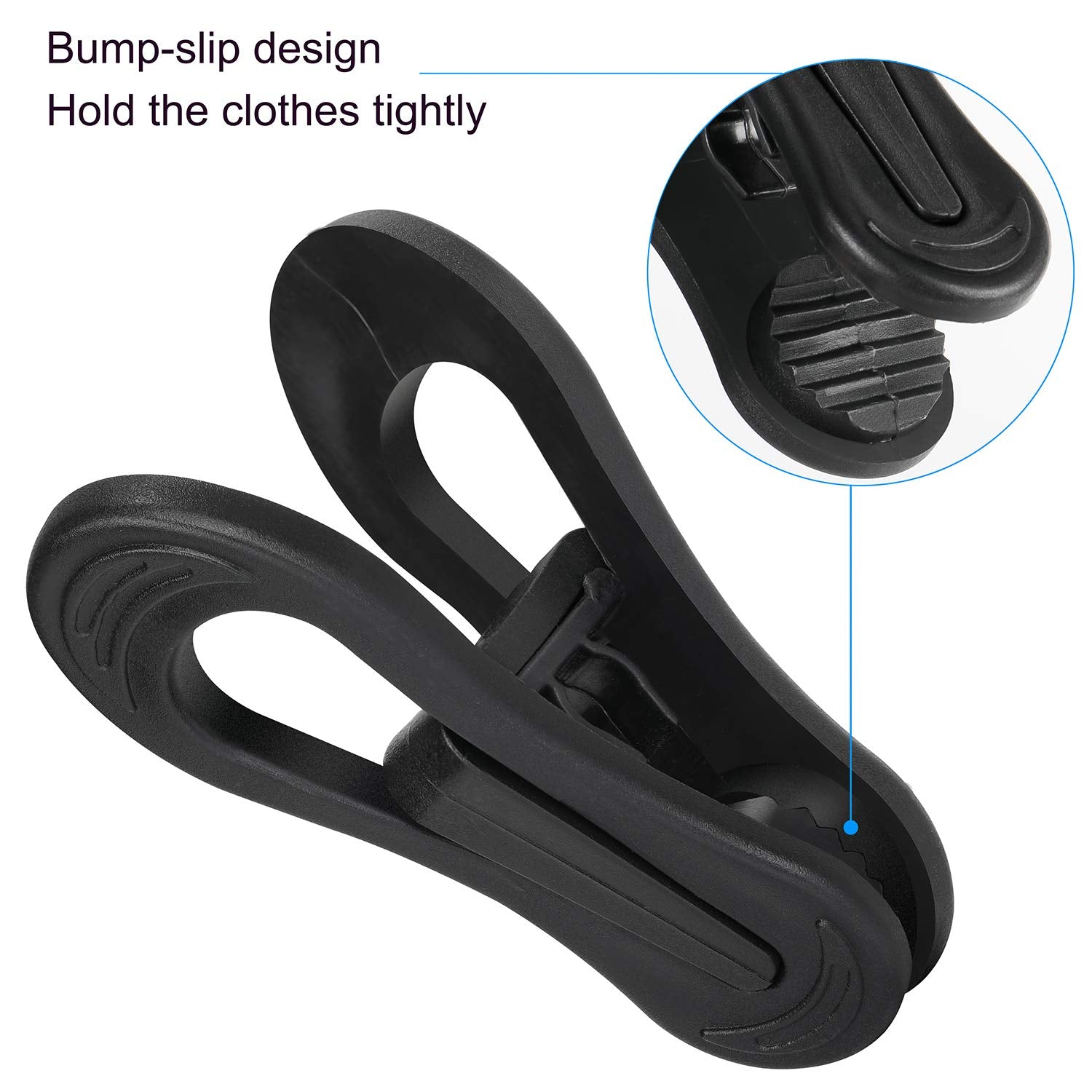 Black Plastic Hanger Clips (24 Count)