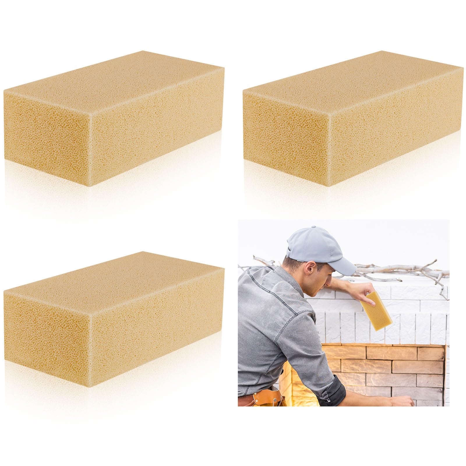 3 Pcs Reusable Soot Eraser Sponge for Dry Cleaning (3 Count)