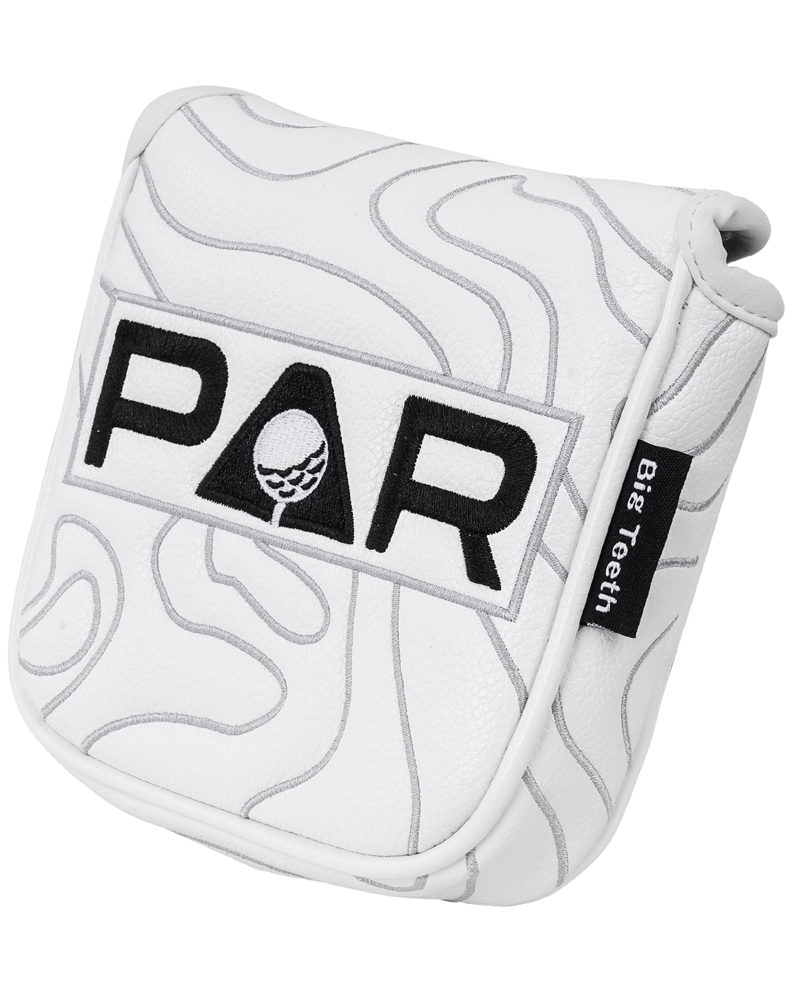 Golf Mallet Putter Cover Pure White Square Mallet Putter Head Cover Magnetic