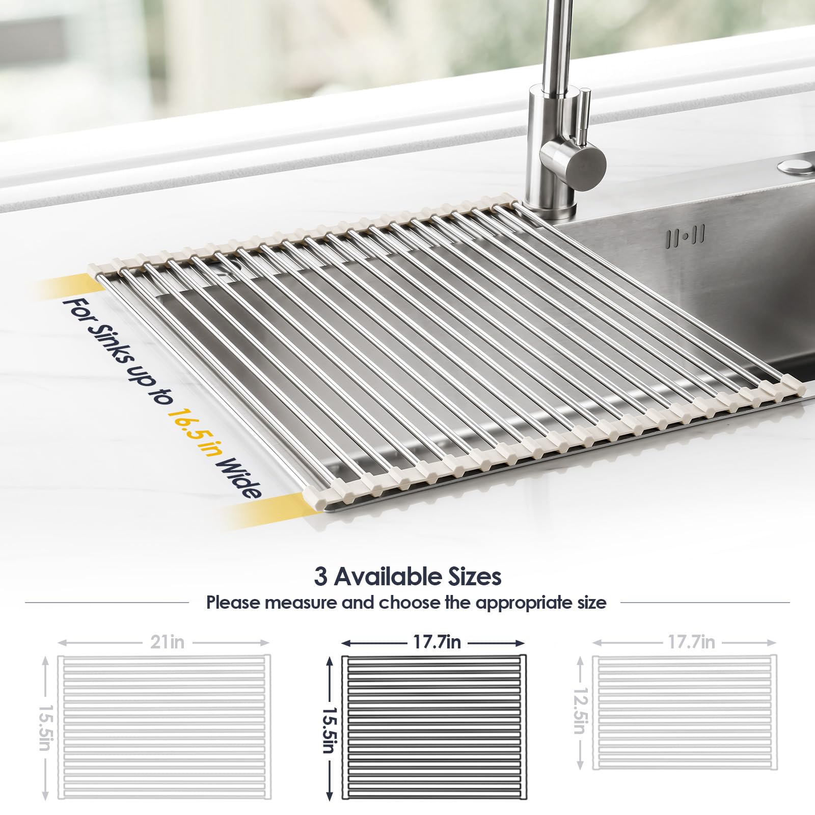 Roll Up Dish Drying Rack Over Sink