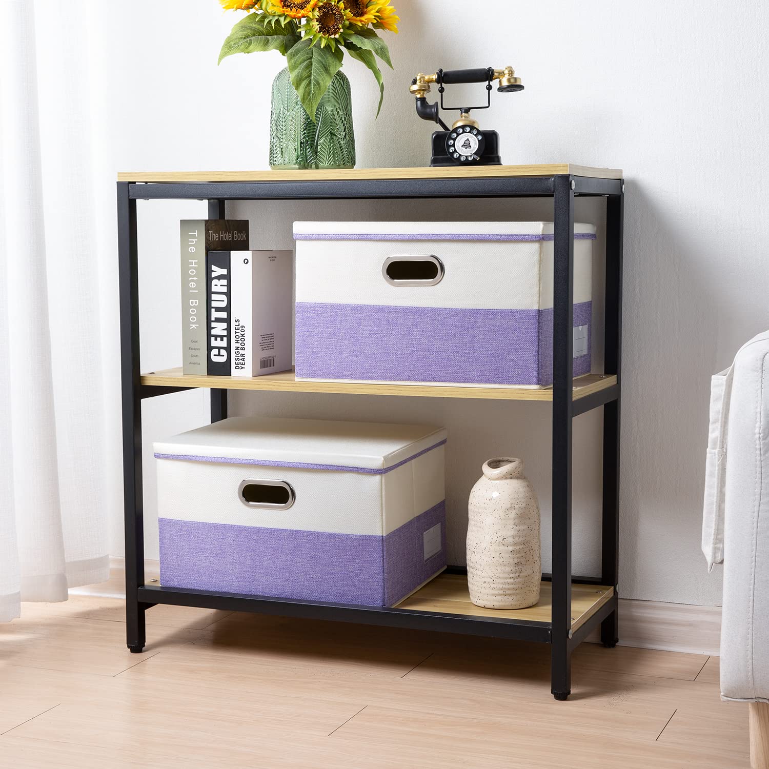 Large Foldable Storage Bins with Lids [3 (3 Count)