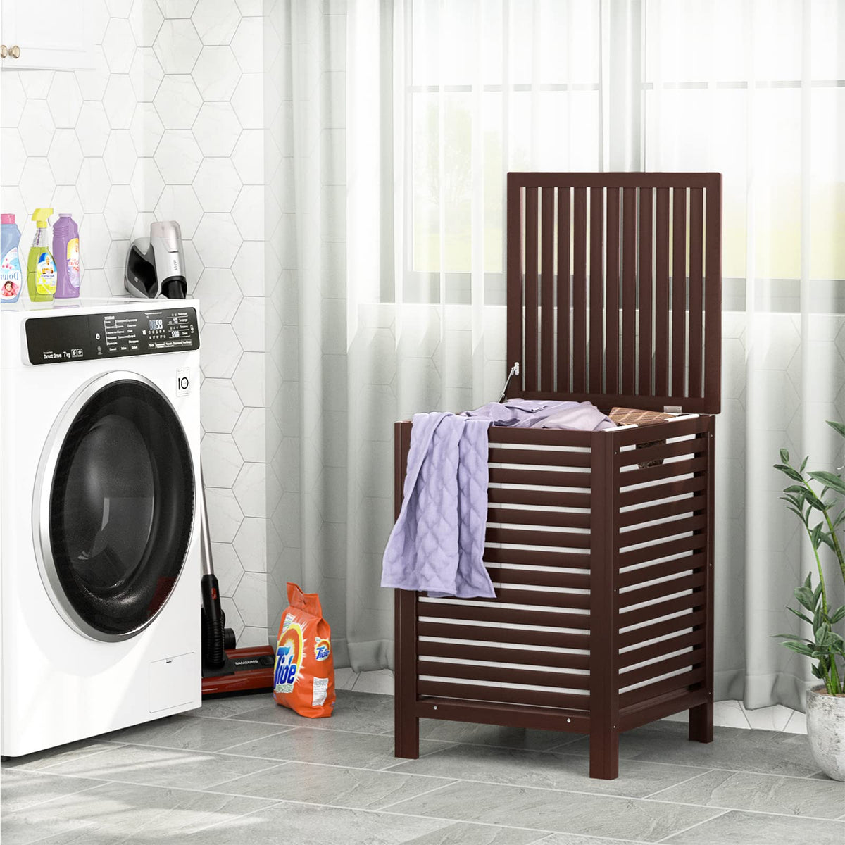 Bamboo Laundry Hamper with Lid