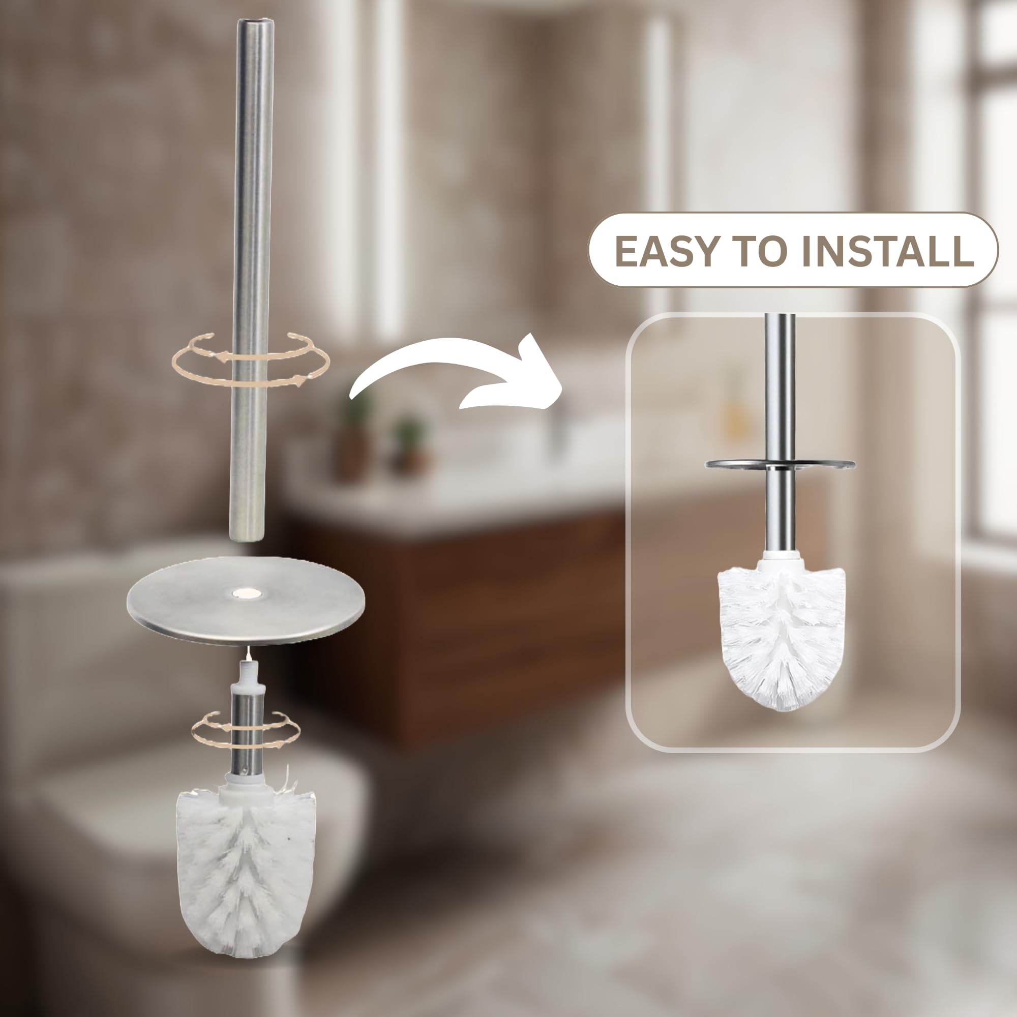 Natural Shell Toilet Brush and Holder Set