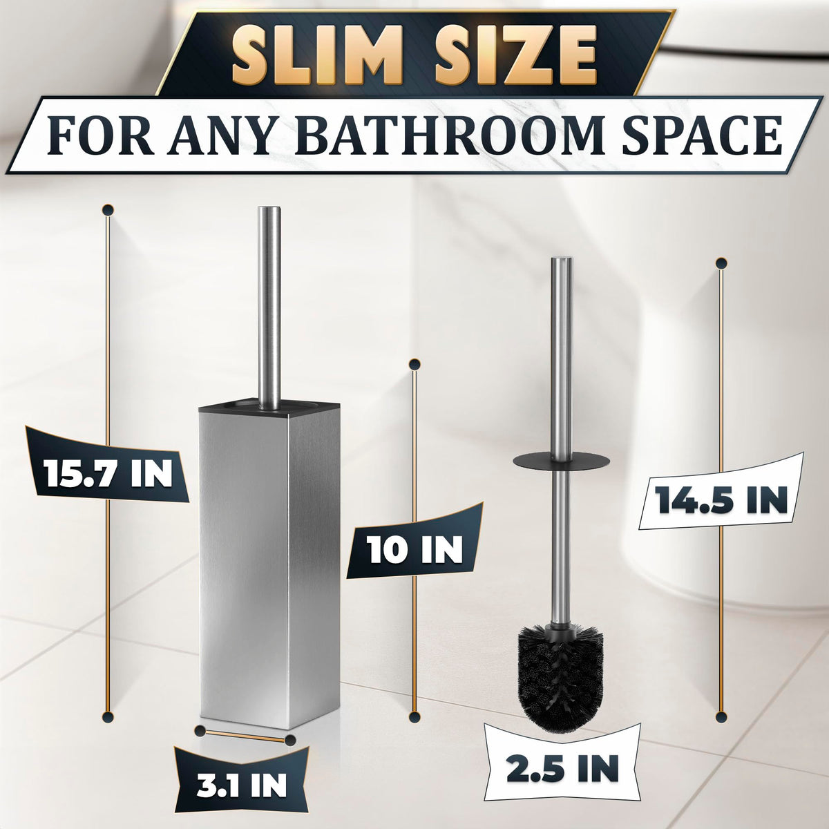 Stainless Steel Toilet Brush and Holder Set