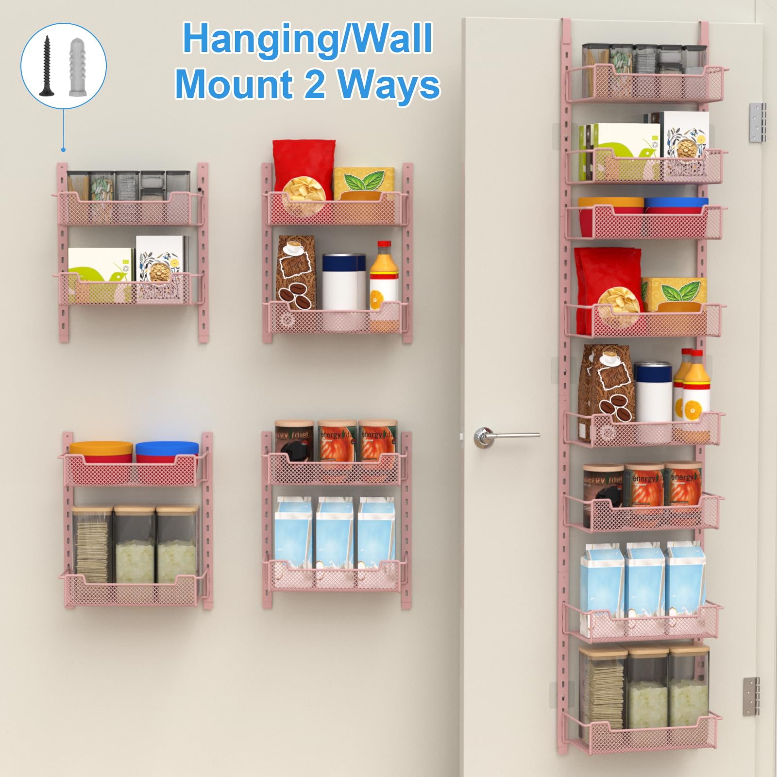 12.3" W Narrow Over the Door Pantry Organizer