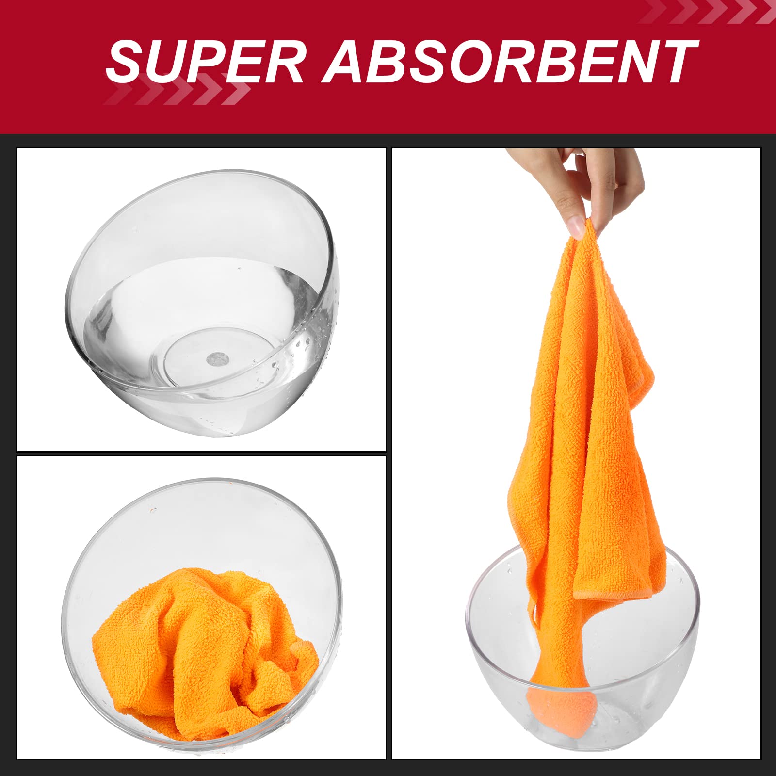 200 Pcs Microfiber Cleaning Cloth 16x16 Inch Microfiber Towels for Car Ultra Absorbent Cleaning Rags Reusable Lint Free Streak Free Detailing Towel for Car Washing Drying Dusting