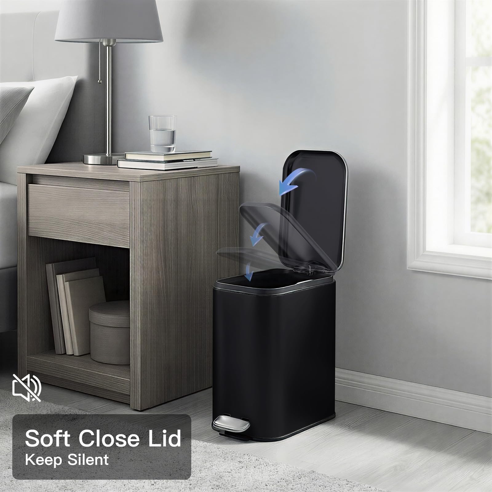1.3 Gallon Bathroom Trash Can