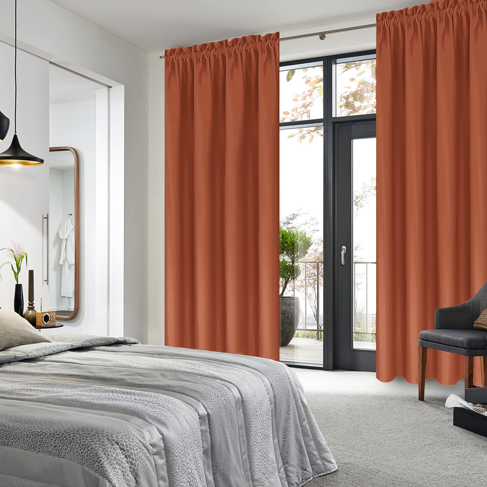 Blackout Curtains for Bedroom Living Room 42 x 84 Inch Long 2 Panels (2 Count)