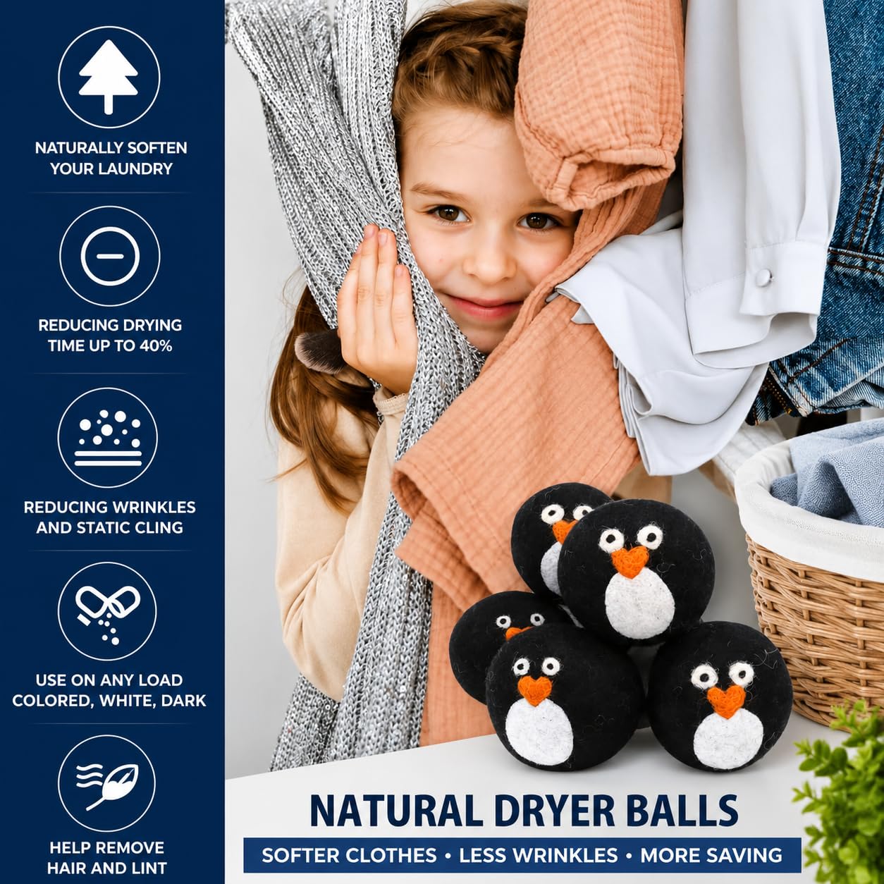 6 Pack Wool Dryer Balls (6 Count)