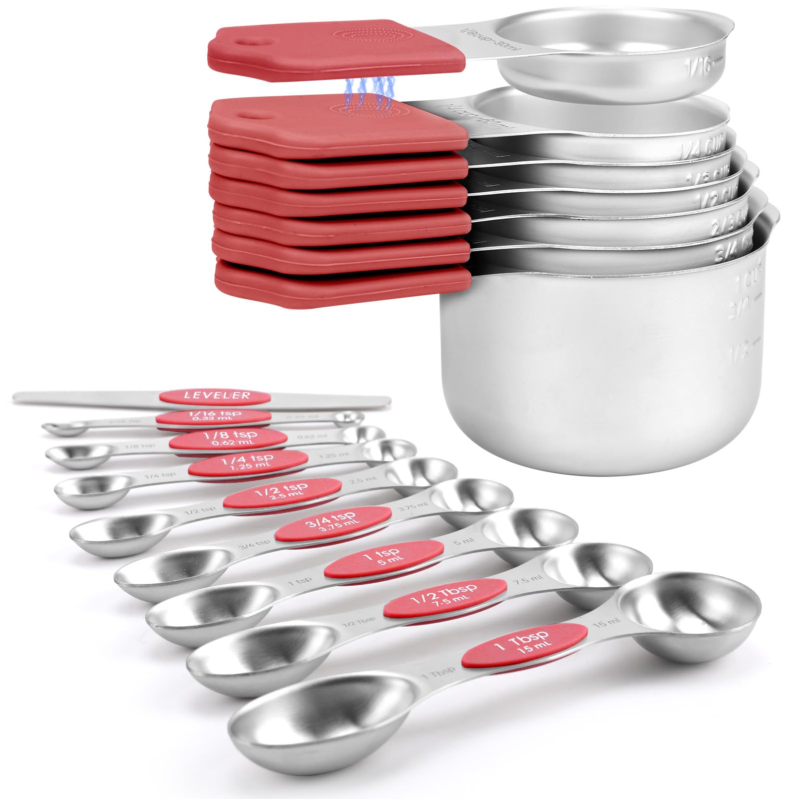Magnetic Measuring Cups and Spoons Set (16 Count)