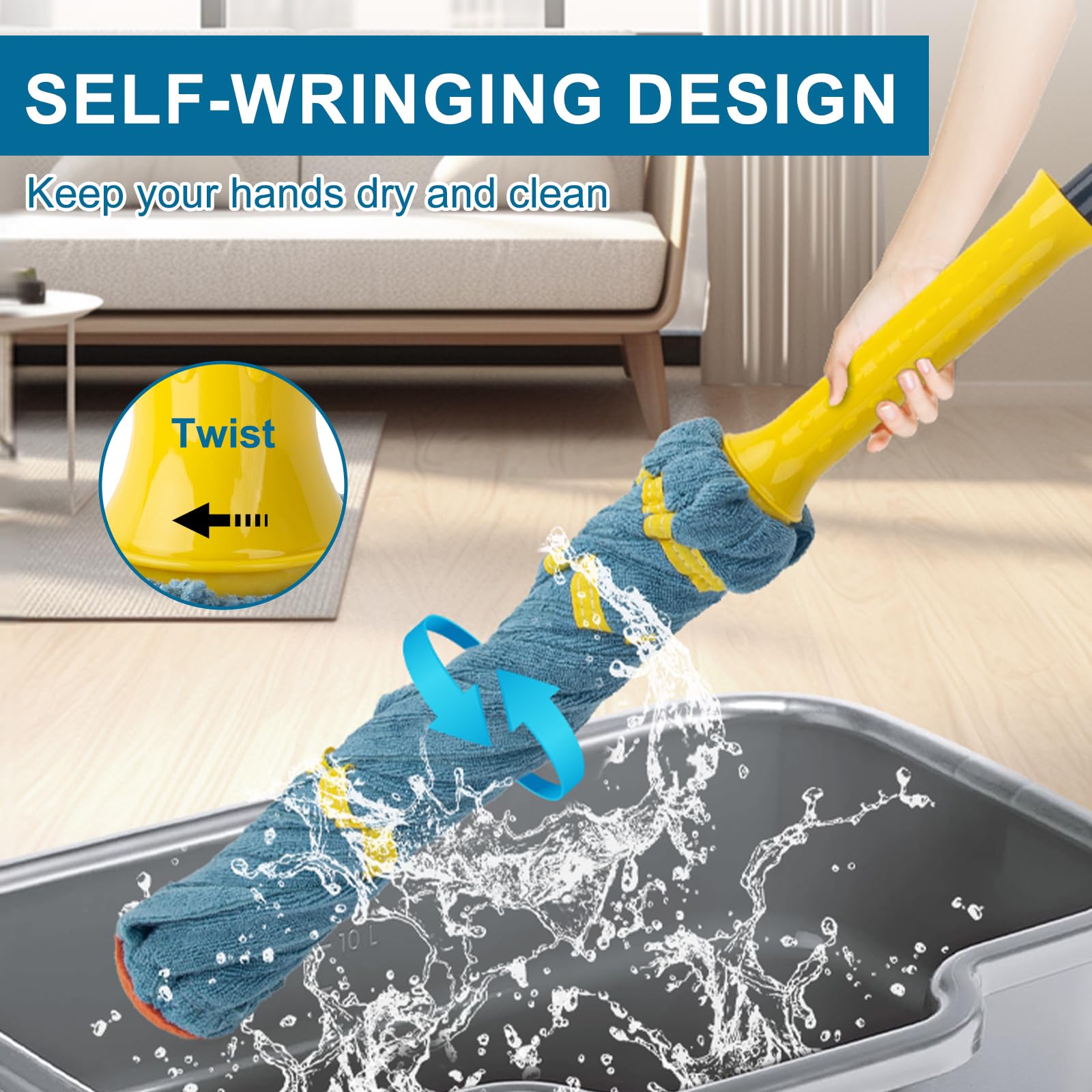Self Wringing Twist Mop for Floor Cleaning