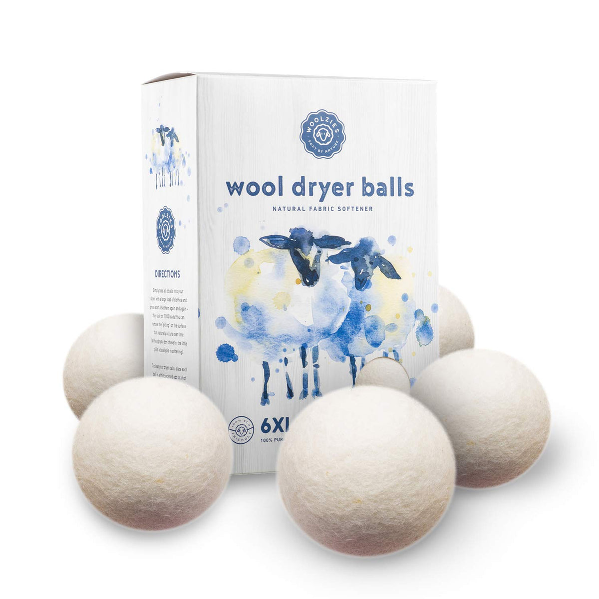 Wool Dryer Balls Organic (6 Count)