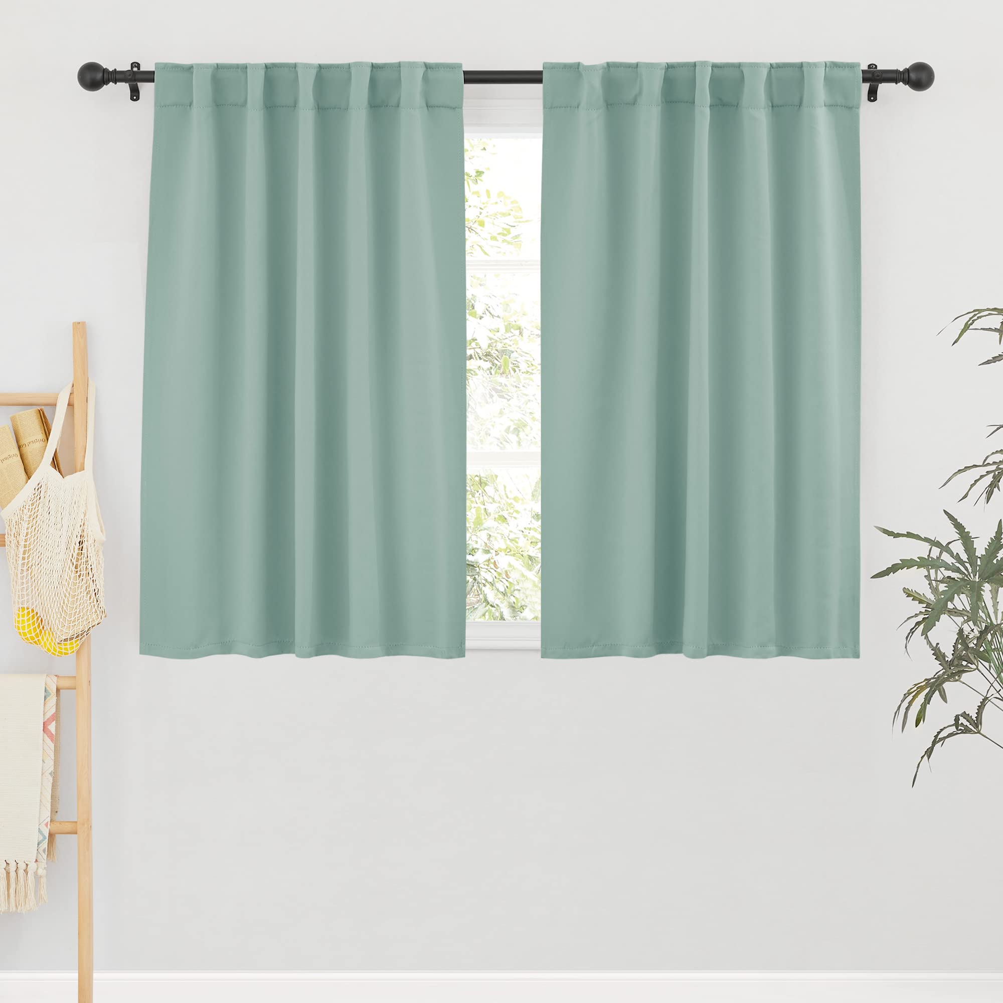 Small Window Curtains Blackout for Kitchen Bathroom Cafe RV Camper (2 Count)