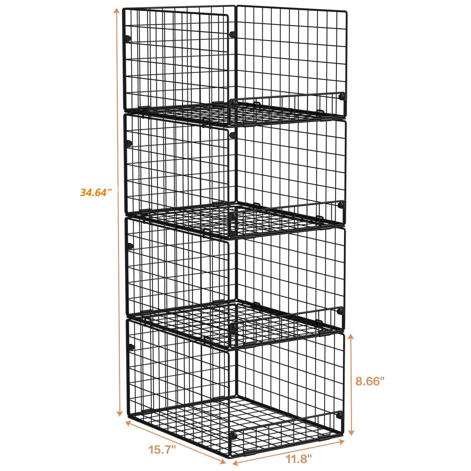 4 Tier Stackable Closet Organizers and Storage Shelves