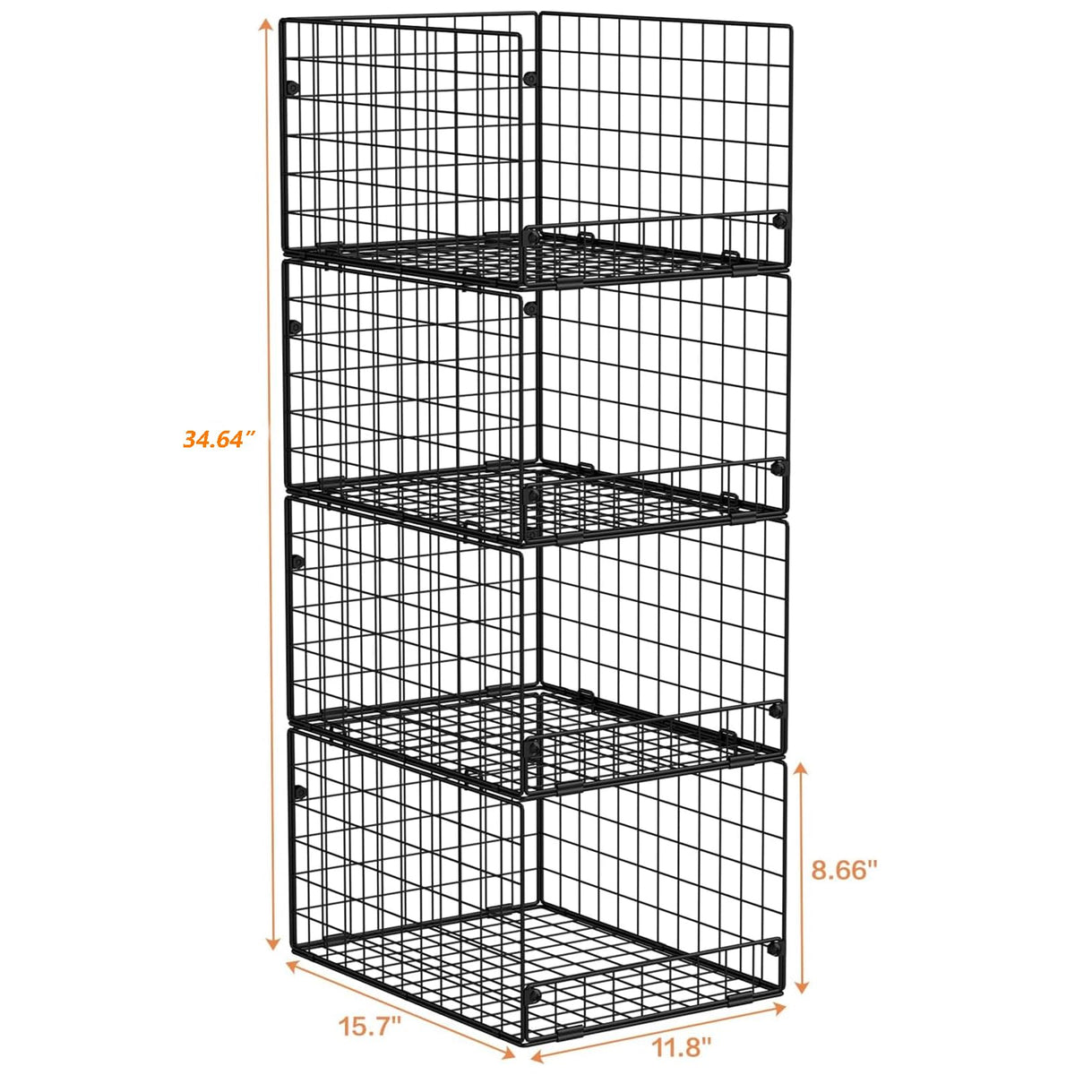 4 Tier Stackable Closet Organizers and Storage Shelves