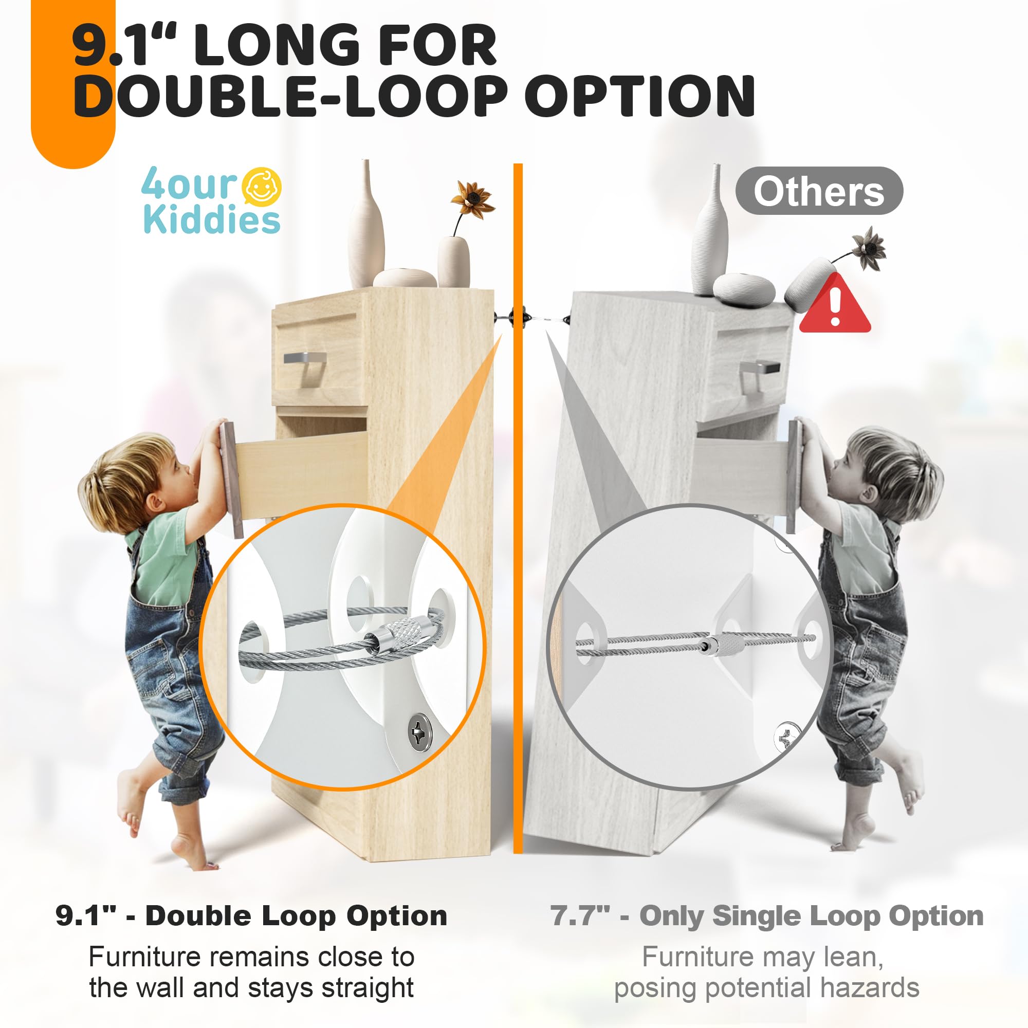 Furniture Anchors for Baby Proofing (10 Count)