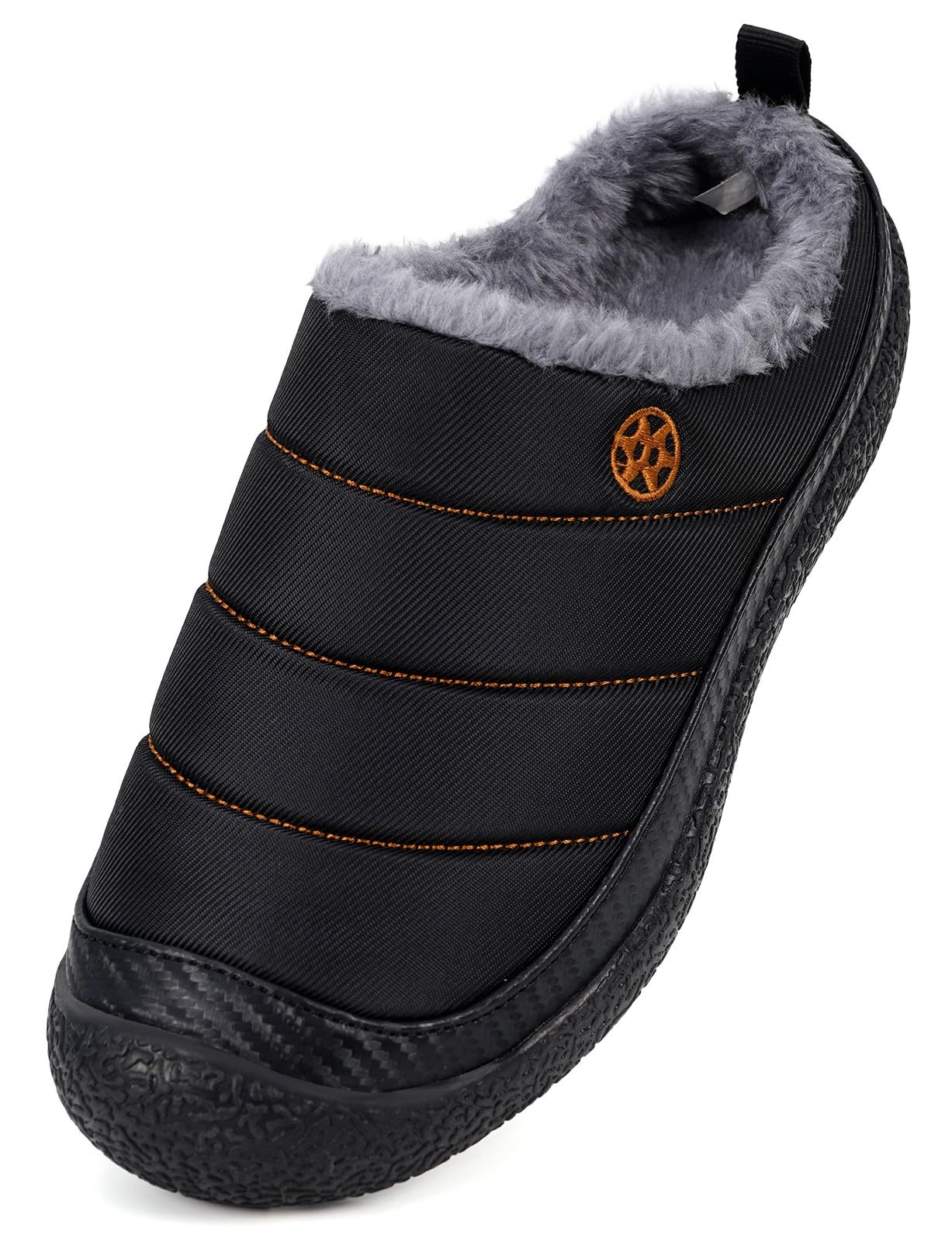Womens Mens House Slippers Outdoor Winter Shoes Black