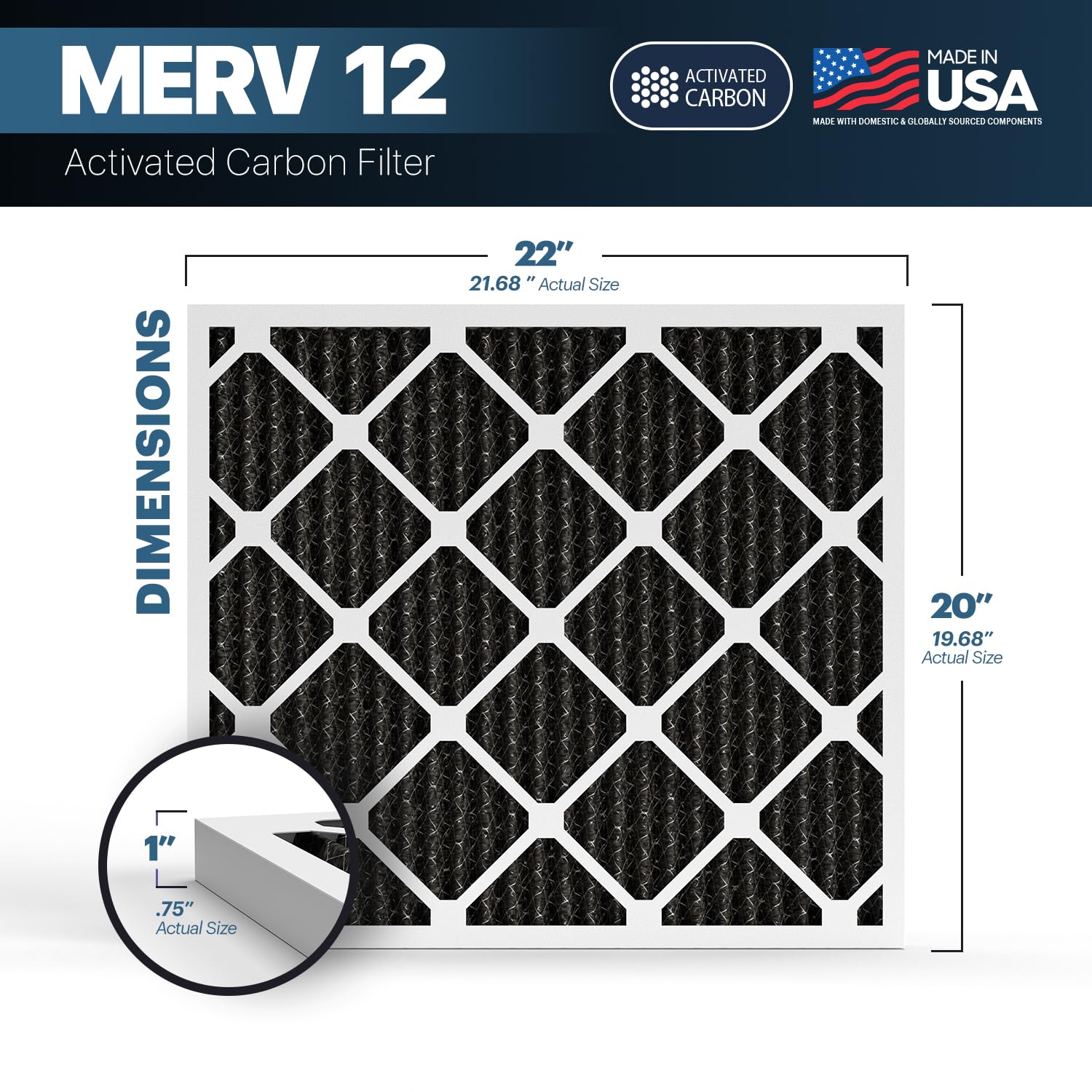 TruFilter 20x22x1 MERV 12 Odor Defense (6 Count)