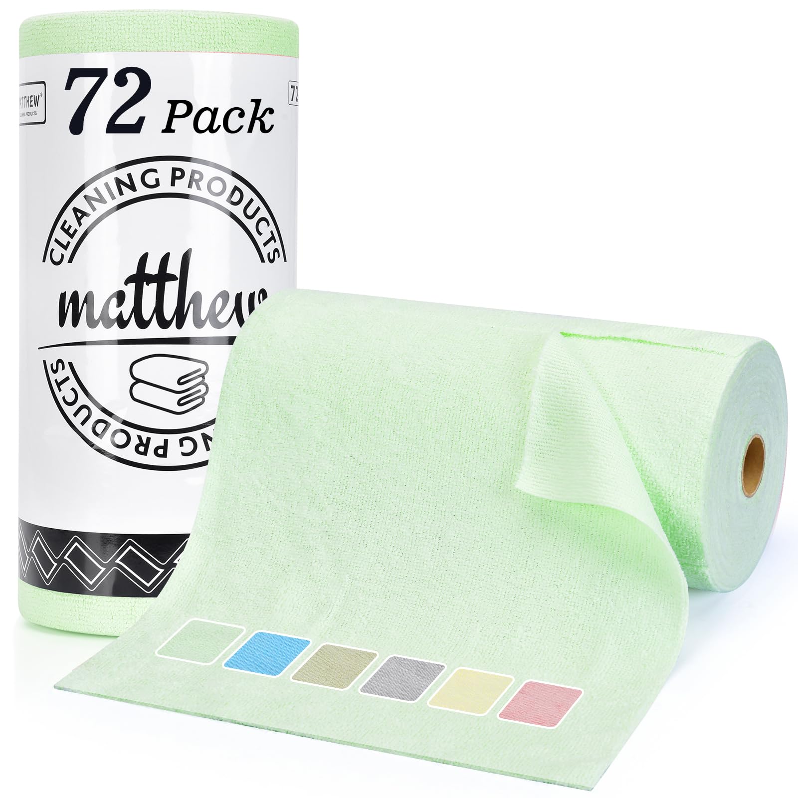 Matthew Microfiber Cleaning Cloth Roll 72Pack (72 Count)