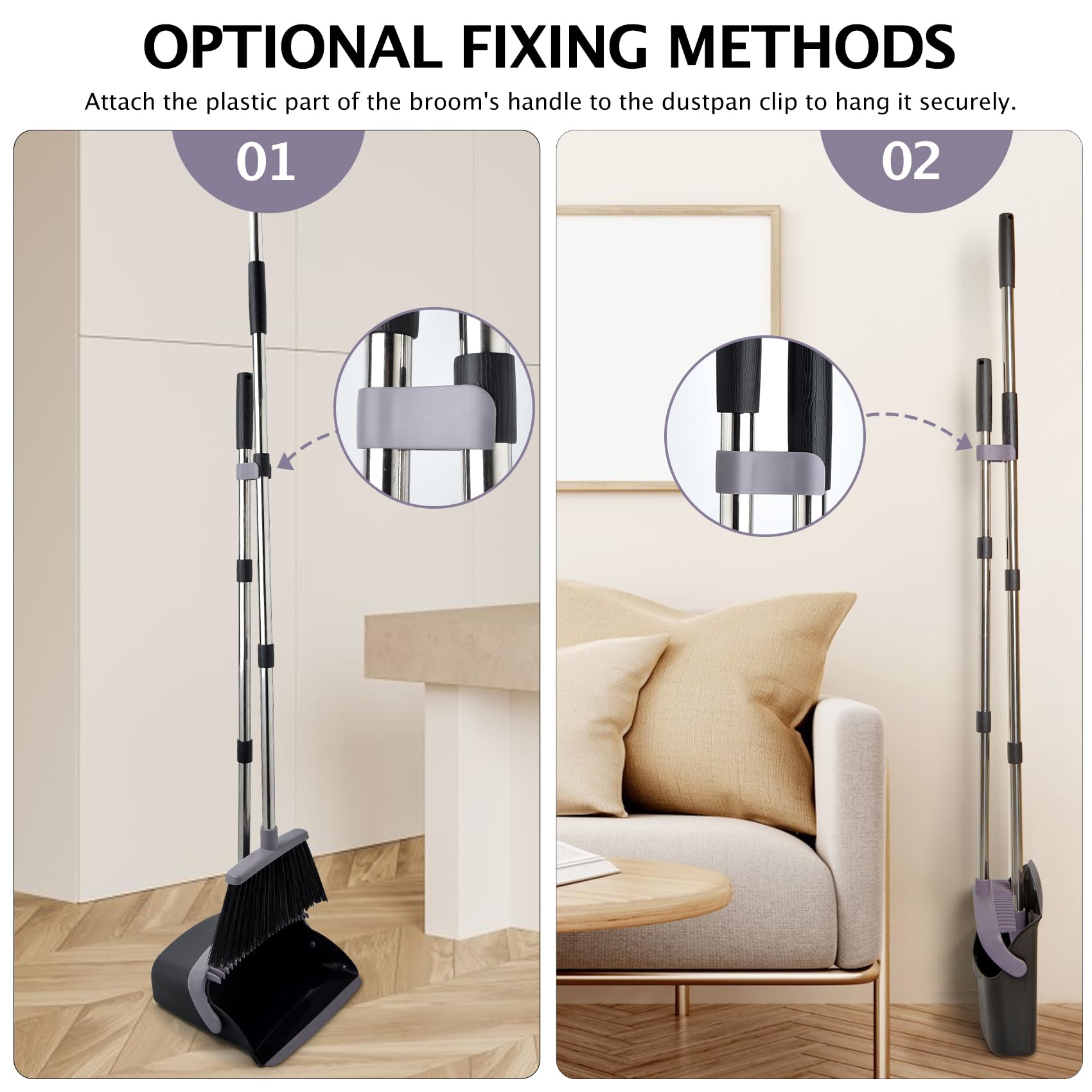 Broom and Dustpan Combo Set