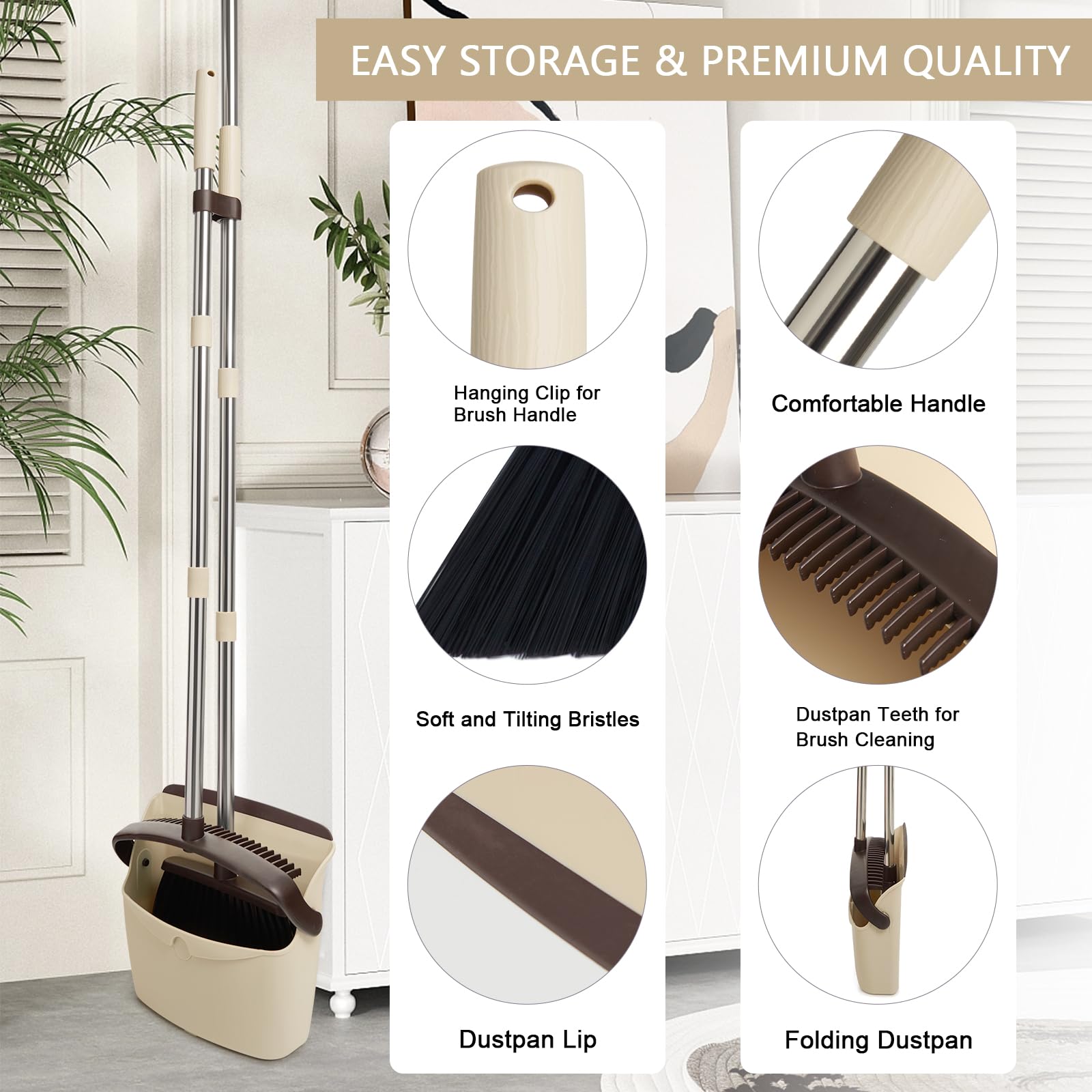 Broom and Dustpan Combo Set