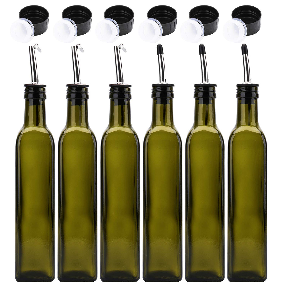 6 Pack 8 oz Glass Olive Oil Dispenser Bottles (6 Count)