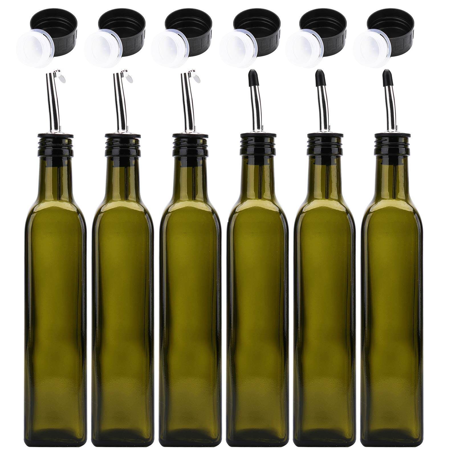 6 Pack 8 oz Glass Olive Oil Dispenser Bottles (6 Count)