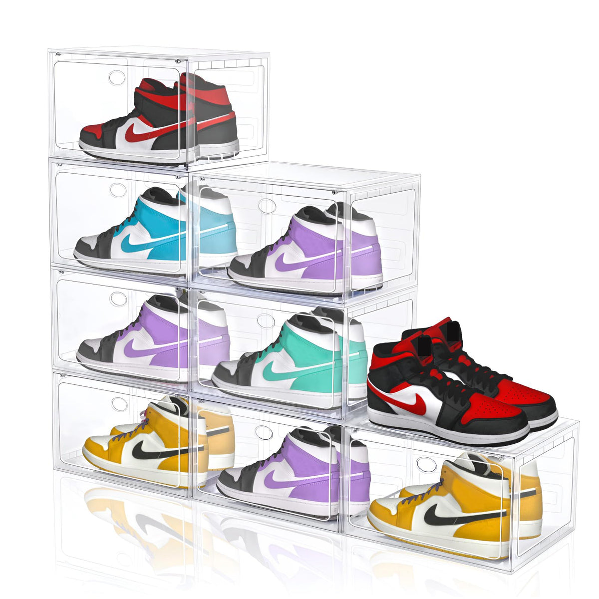 Large Clear Plastic Stackable Shoe Boxes 8 (8 Count)