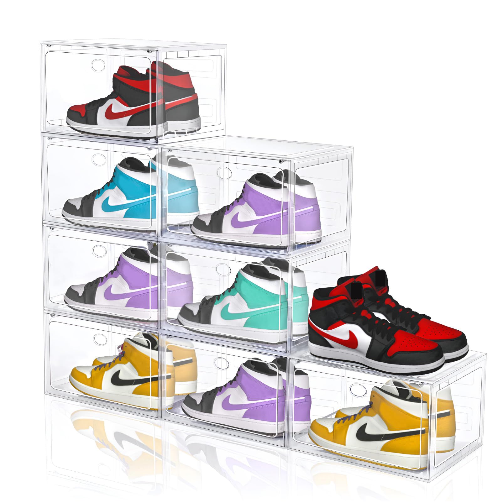 Large Clear Plastic Stackable Shoe Boxes 8 (8 Count)