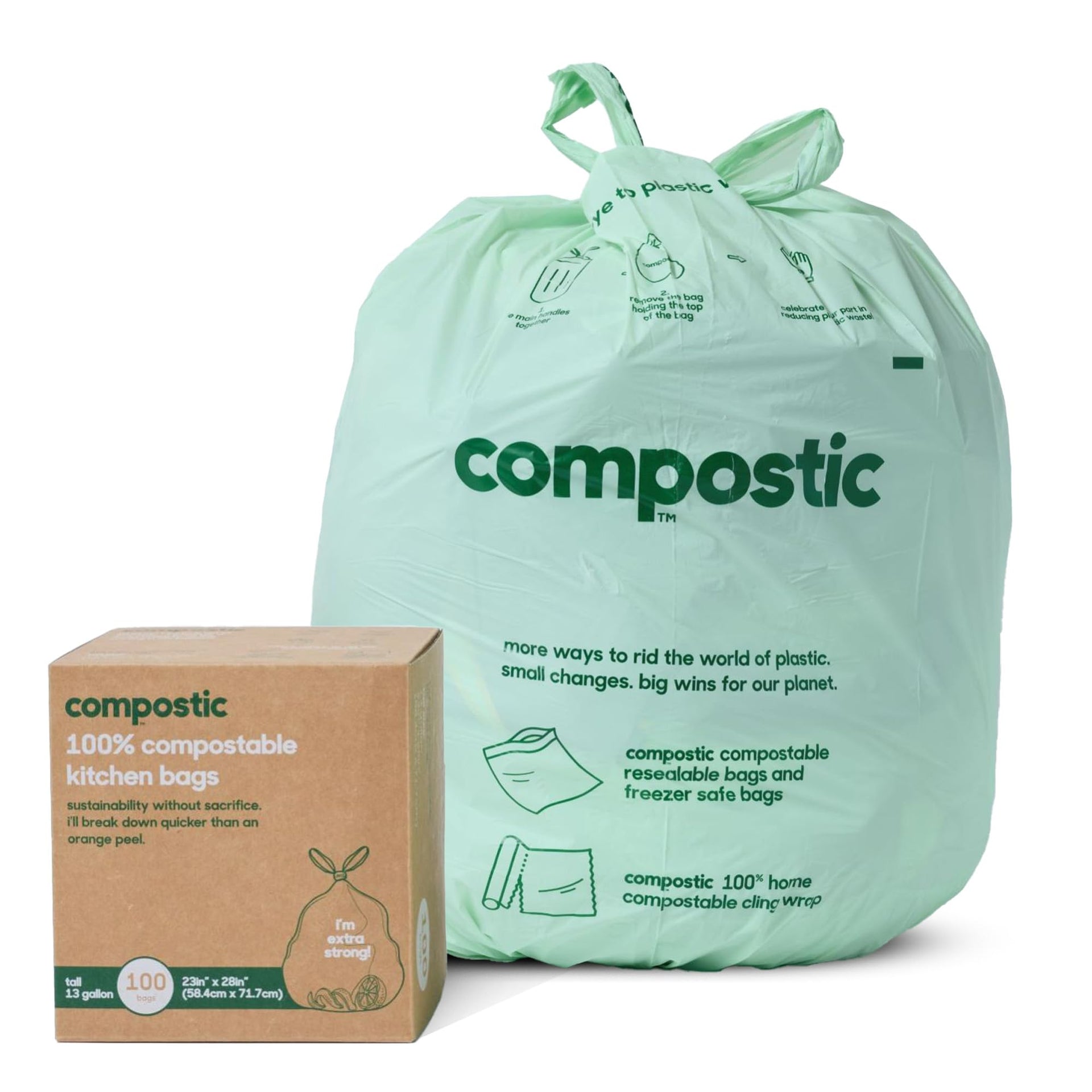 Compostable 13 Gallon Trash Bags (100 Count)