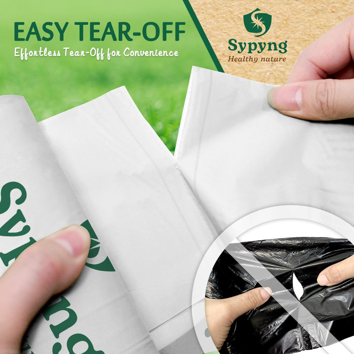 Compostable Trash Bags 6-8 Gallon (50-Pack) – Heavy Duty, 1.1 Mil Thick, 100% Biodegradable Kitchen Waste Bags for Medium Bins | ASTM D6400, BPI & OK Compost HOME Certified, Eco-Friendly & Recyclable