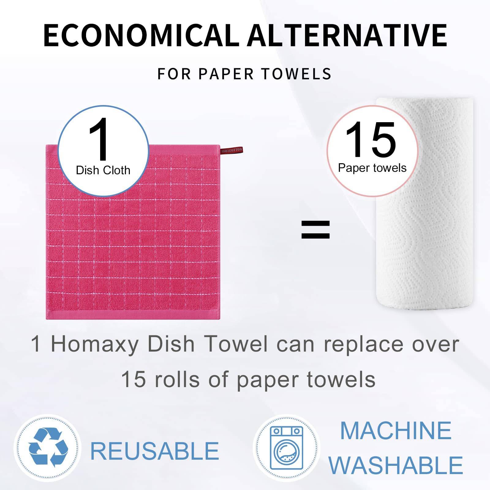 100% Cotton Terry Kitchen Towels (12 Count)