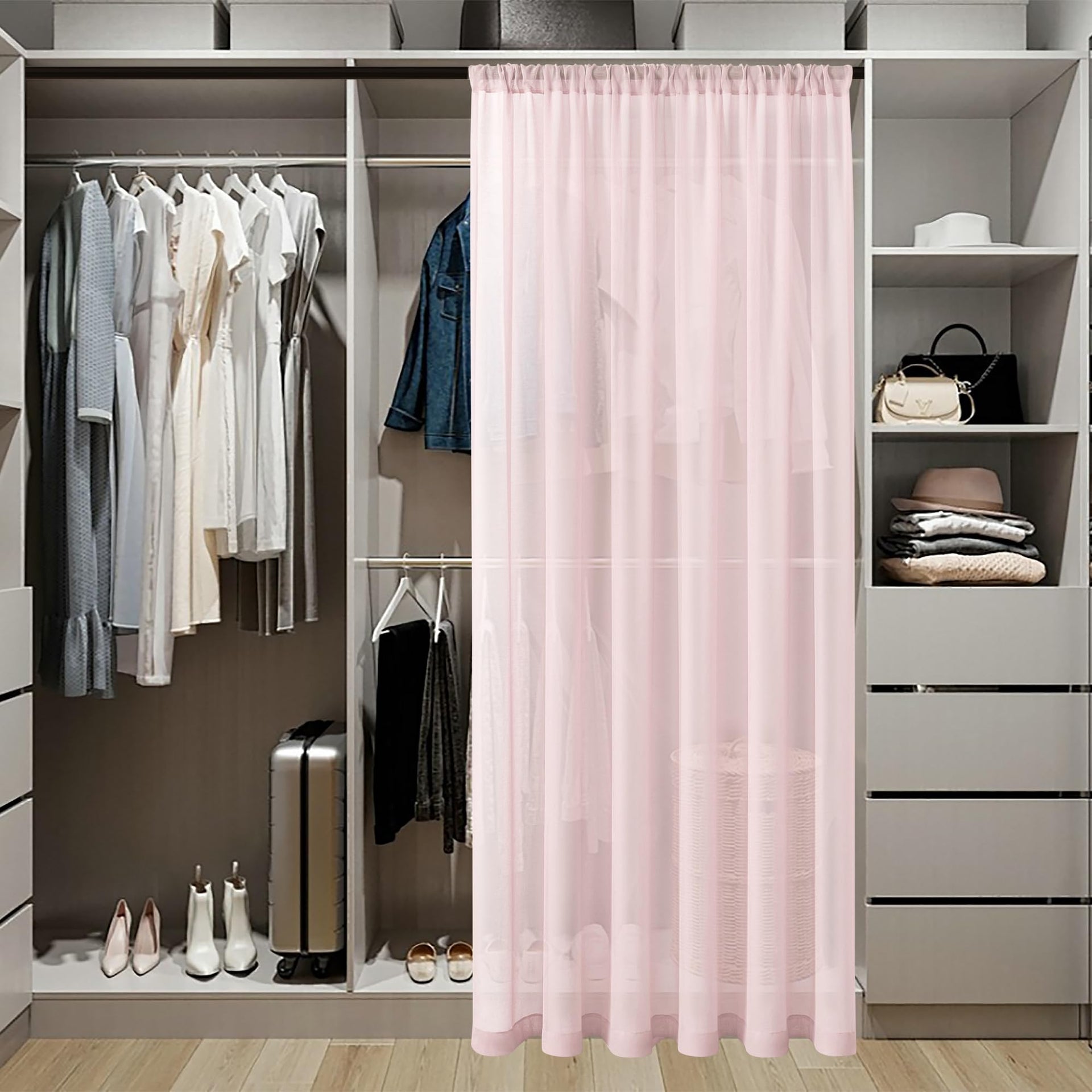 Sheer Door Curtain Closet Linen Textured Curtains Sheer Doorway Light Filtering Voile Patio Glass Doors Rod Pocket Curtain French Door