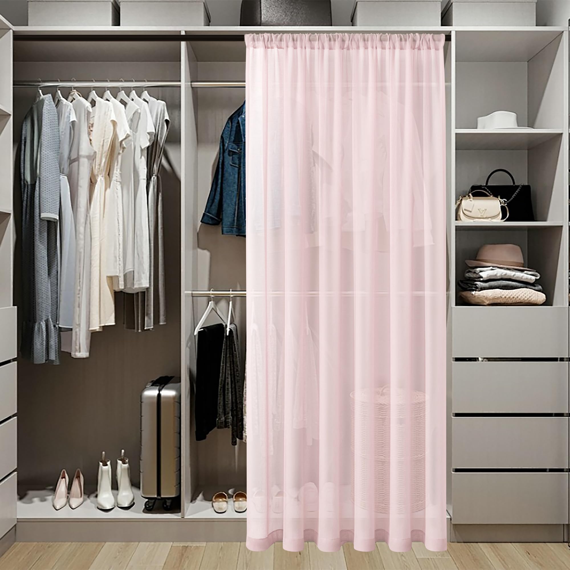 Short Sheer Door Curtain Closet Linen Textured Curtain Sheers Doorway Light Filtering Voile Patio Glass Doors Rod Pocket Curtains French Door