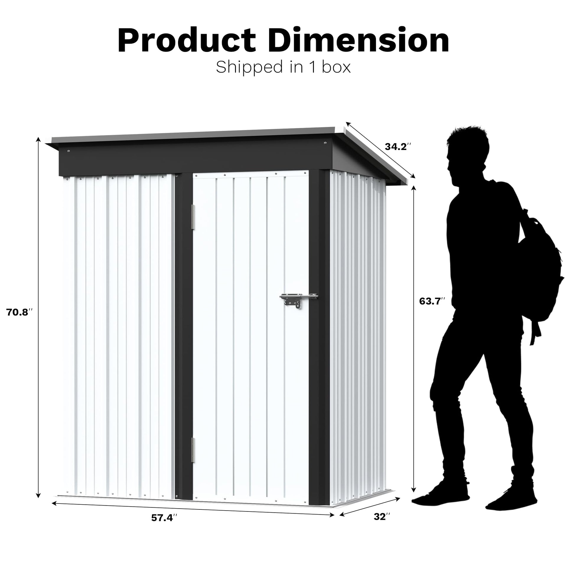 Outdoor Storage Shed 5 x 3 ft. Utility Tool Shed
