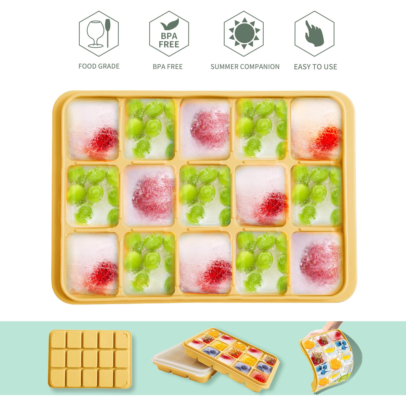 Ice Cube Trays Set of 2 (9.76 Ounce)