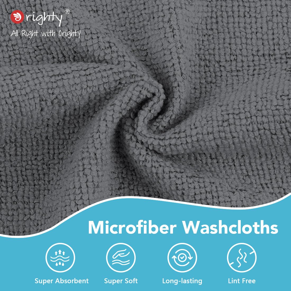 Wash Cloths Face Towels 12x12 Inch 10 Pack (10 Count)