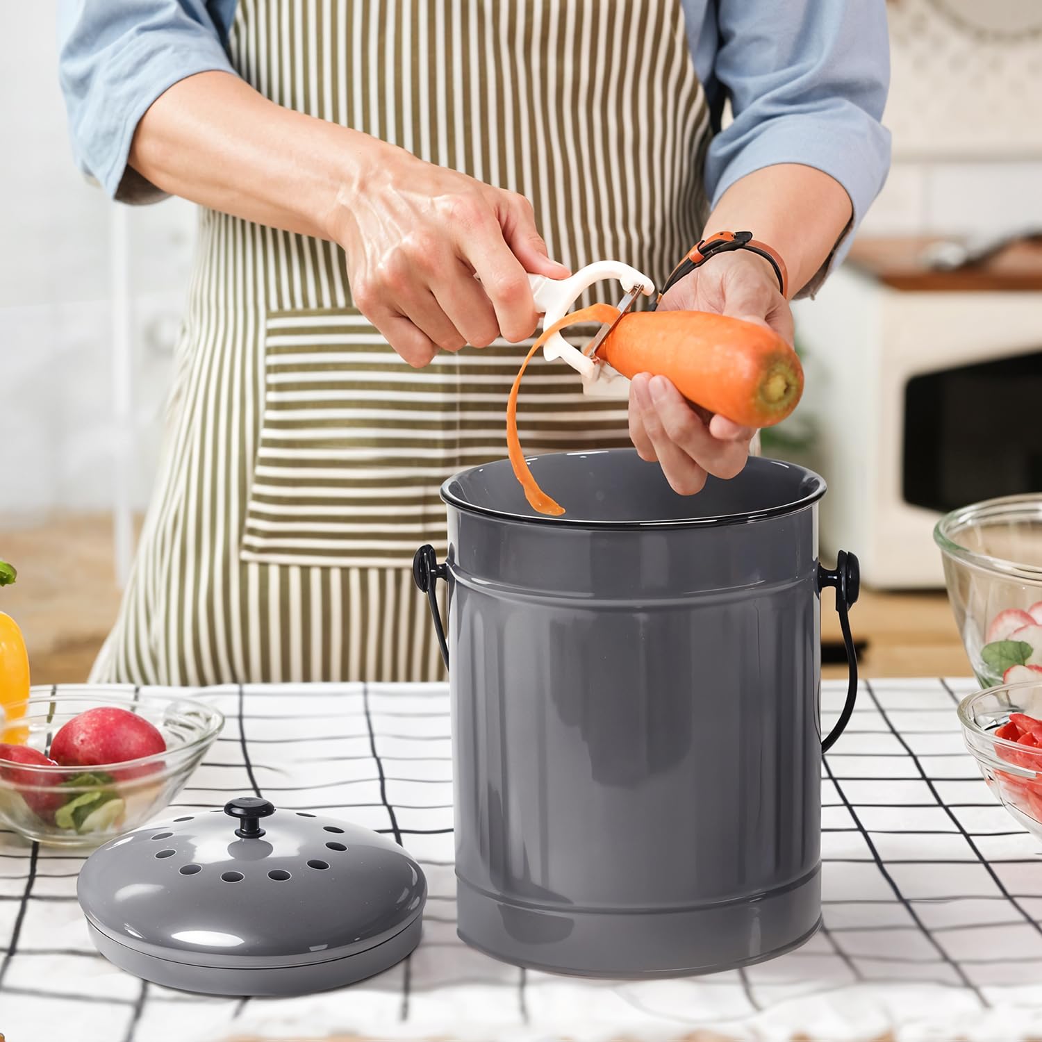 Countertop Compost Bin Kitchen with Lid