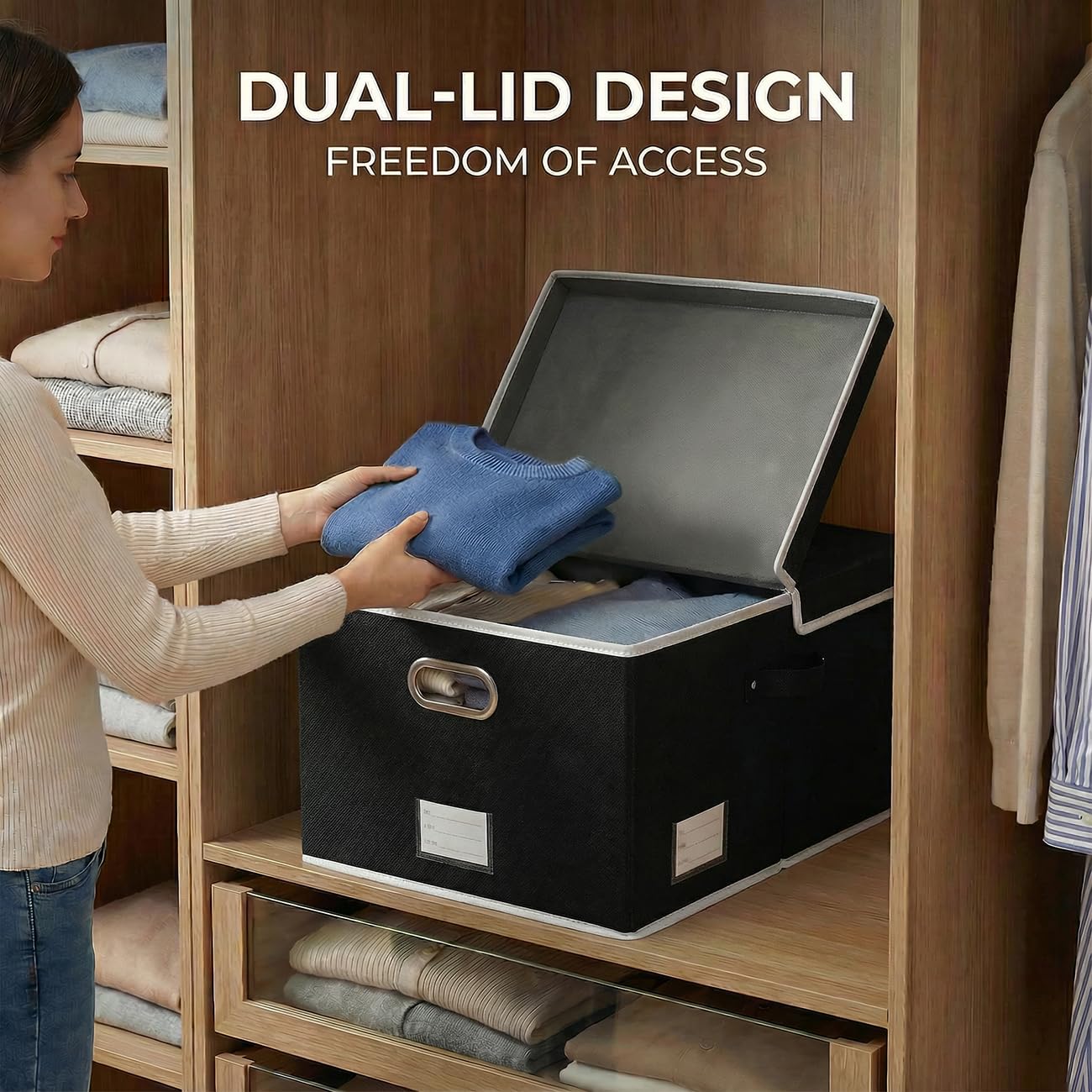Storage Boxes with Lids [3 (3 Count)