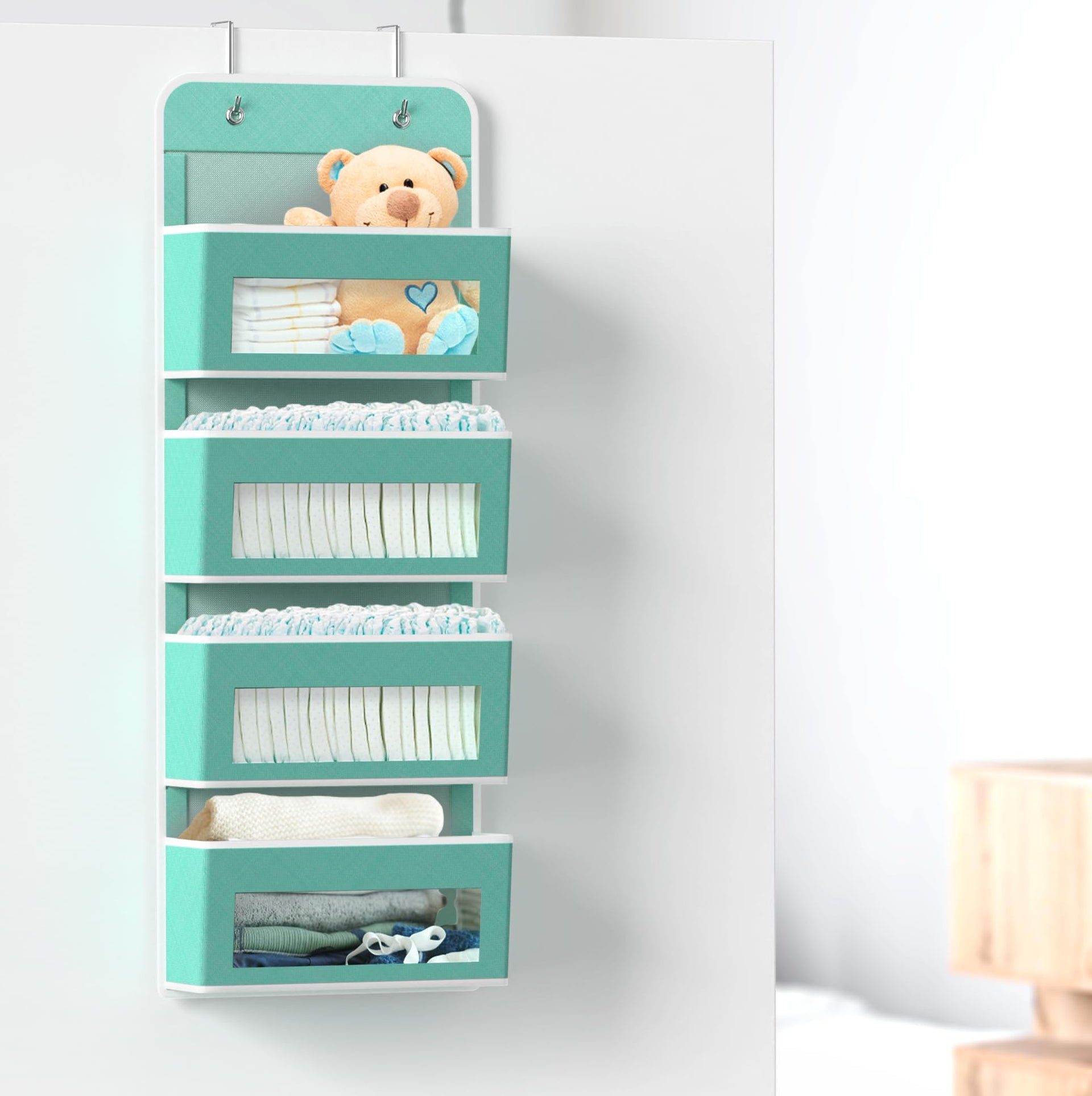 4 Clear Pocket Over Door Hanging Organizer