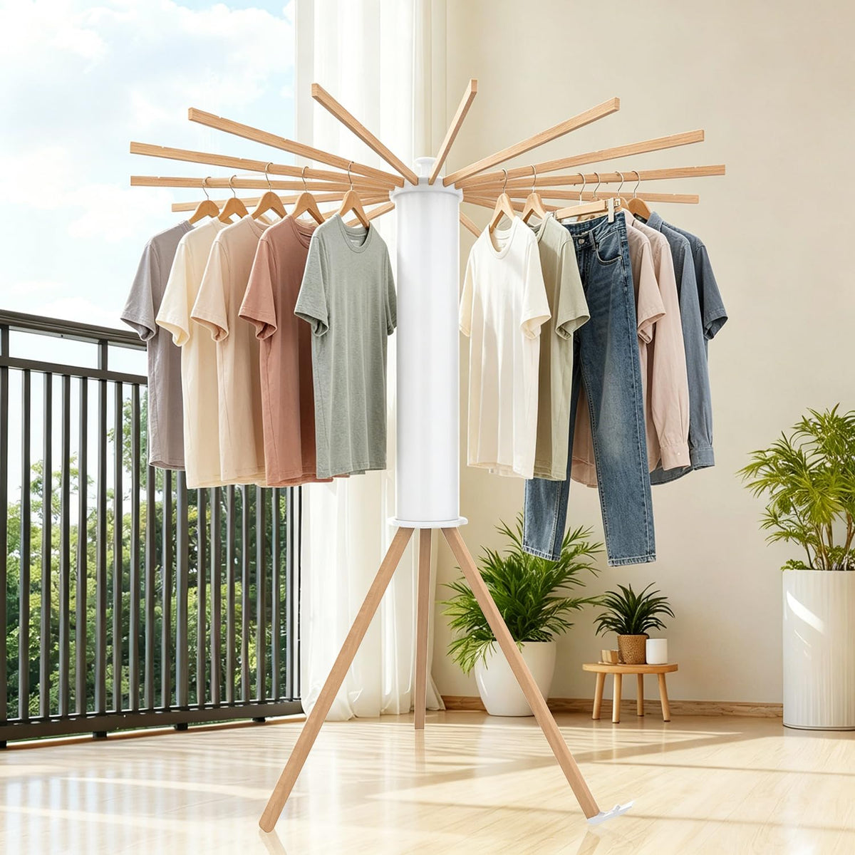 Tripod Foldable Clothes Rack