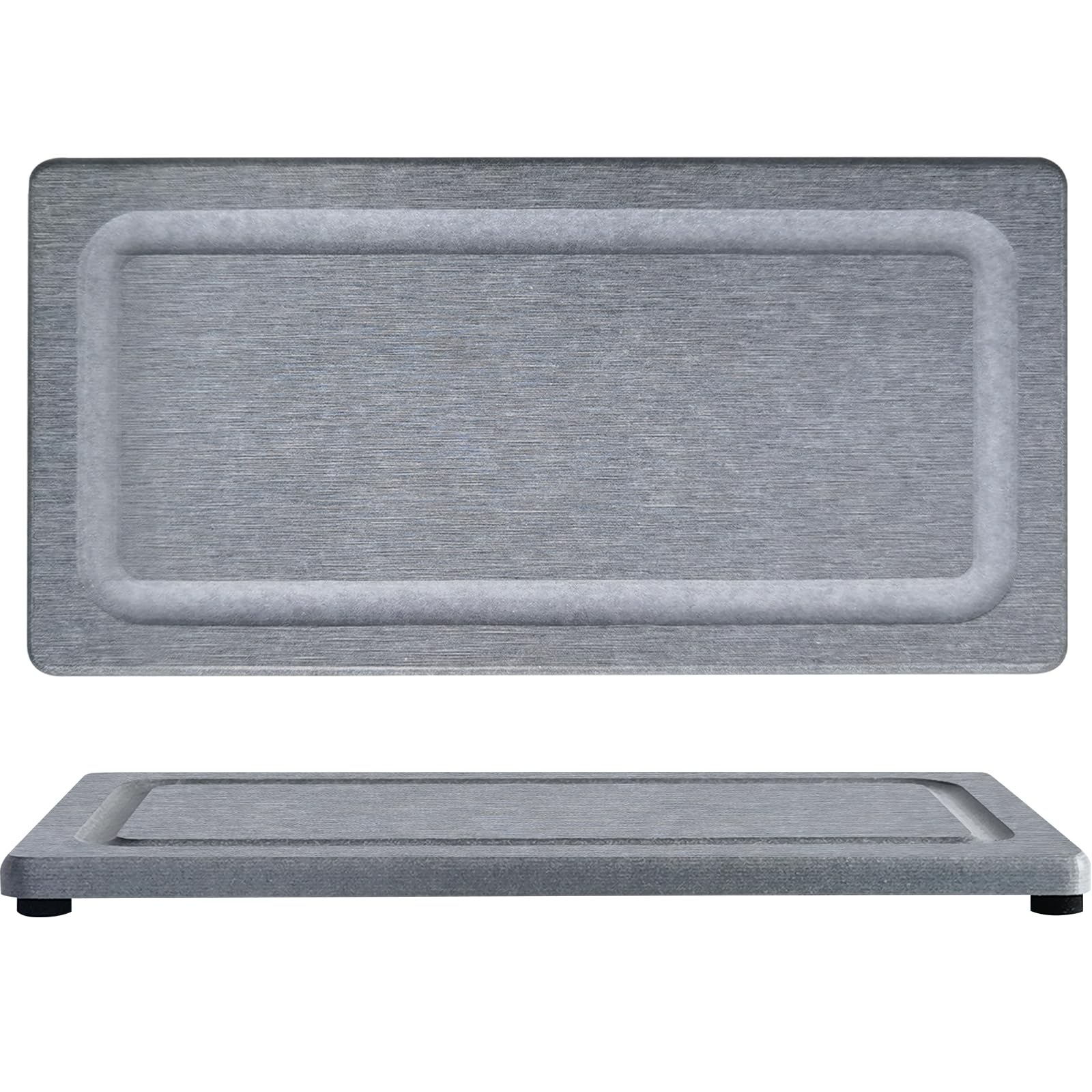 2 PCS Water Absorbing Stone Trays for Bathroom Sink Fast Drying Coasters (2 Count)