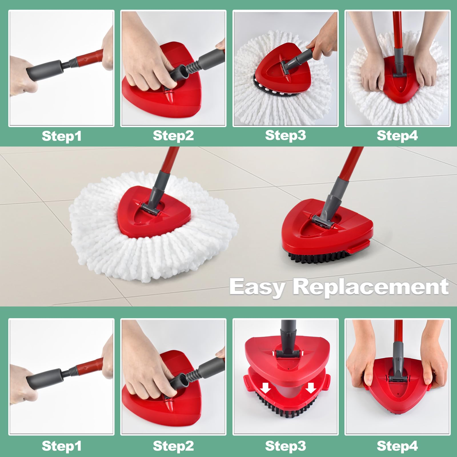 Mop Heads Replacements for Ocedar (5 Count)