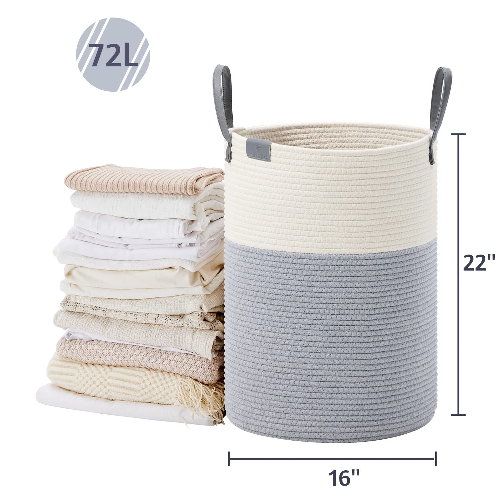 72L Tall Woven Rope Laundry Hamper (2434.6096 Fl Oz) - ModHome Supplies