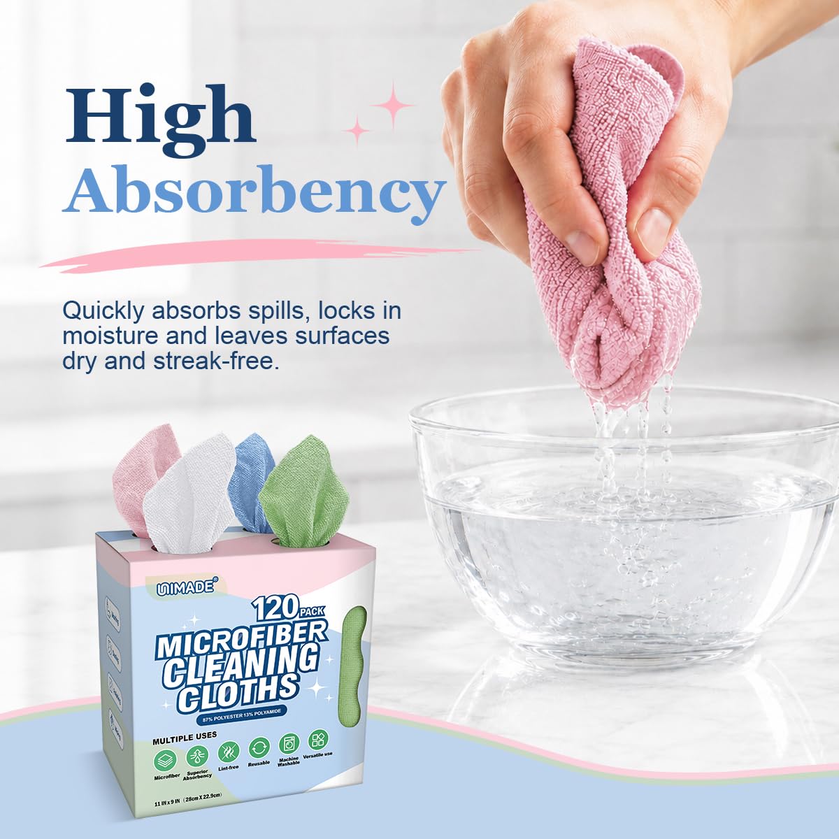 Microfiber Cleaning Cloth (120 Count)