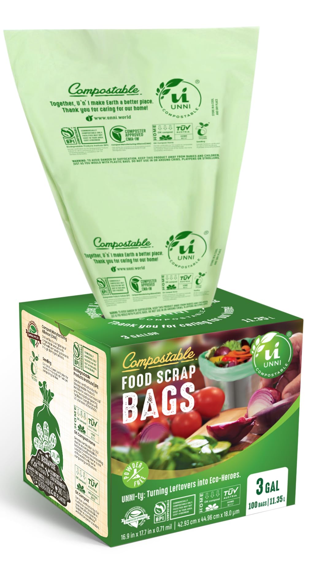 3 Gallon Compost Bags for Countertop Bin (200 Count)