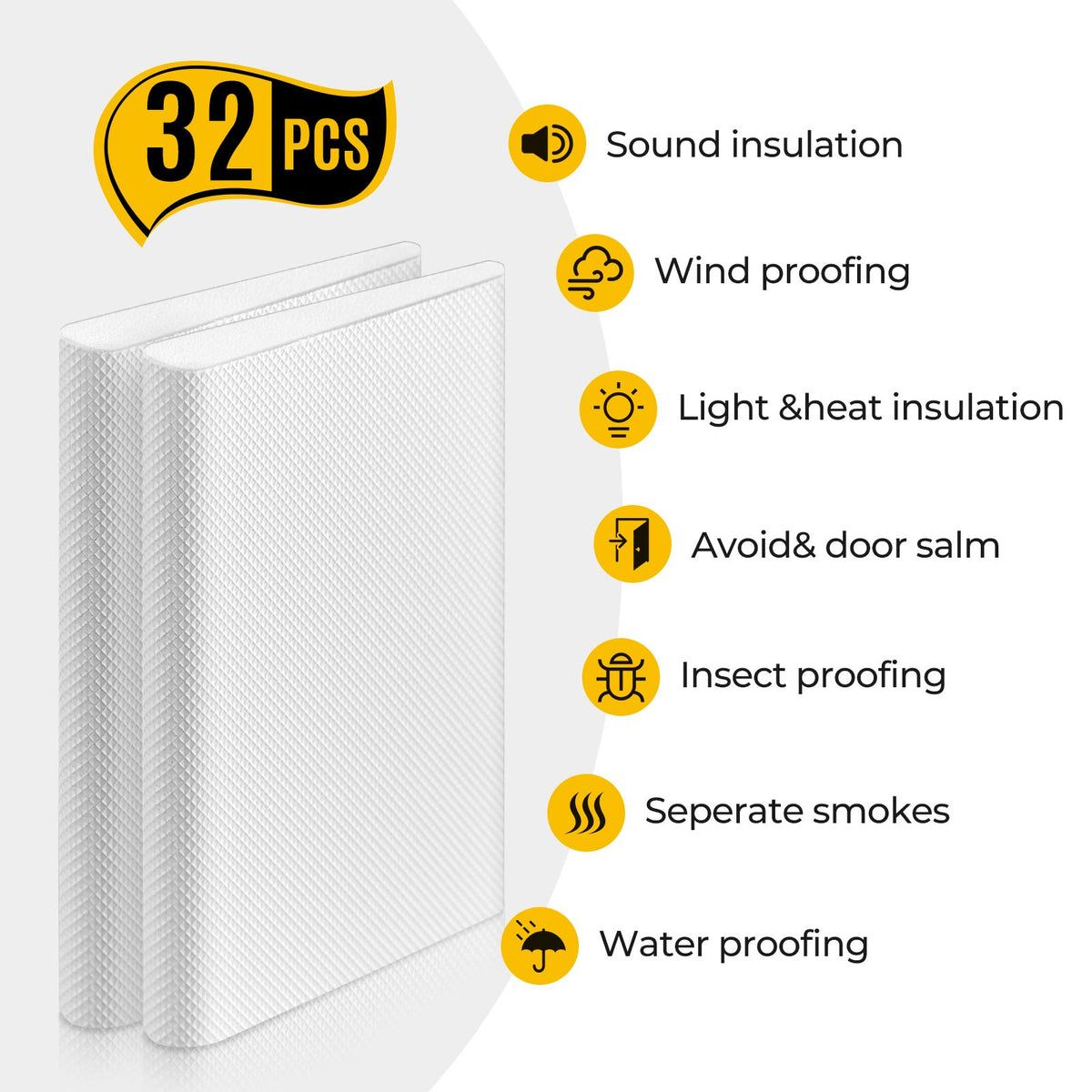 32 Pieces Door Corner Seal Pads Adhesive Weatherstripping (32 Count)