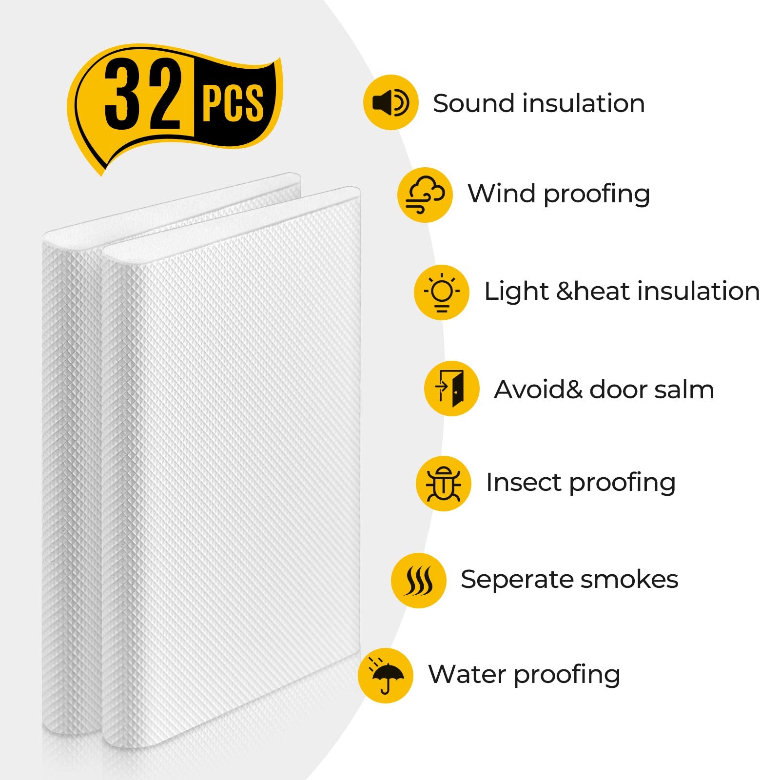 32 Pieces Door Corner Seal Pads Adhesive Weatherstripping (32 Count)