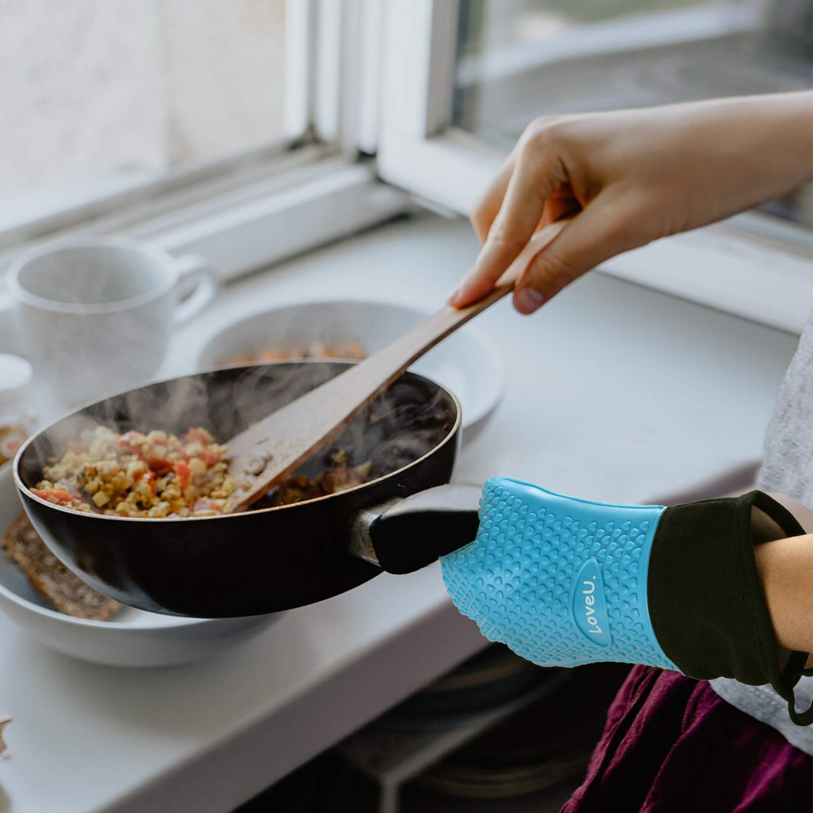 Silicone Oven Mitts Gloves (11 Ounce)