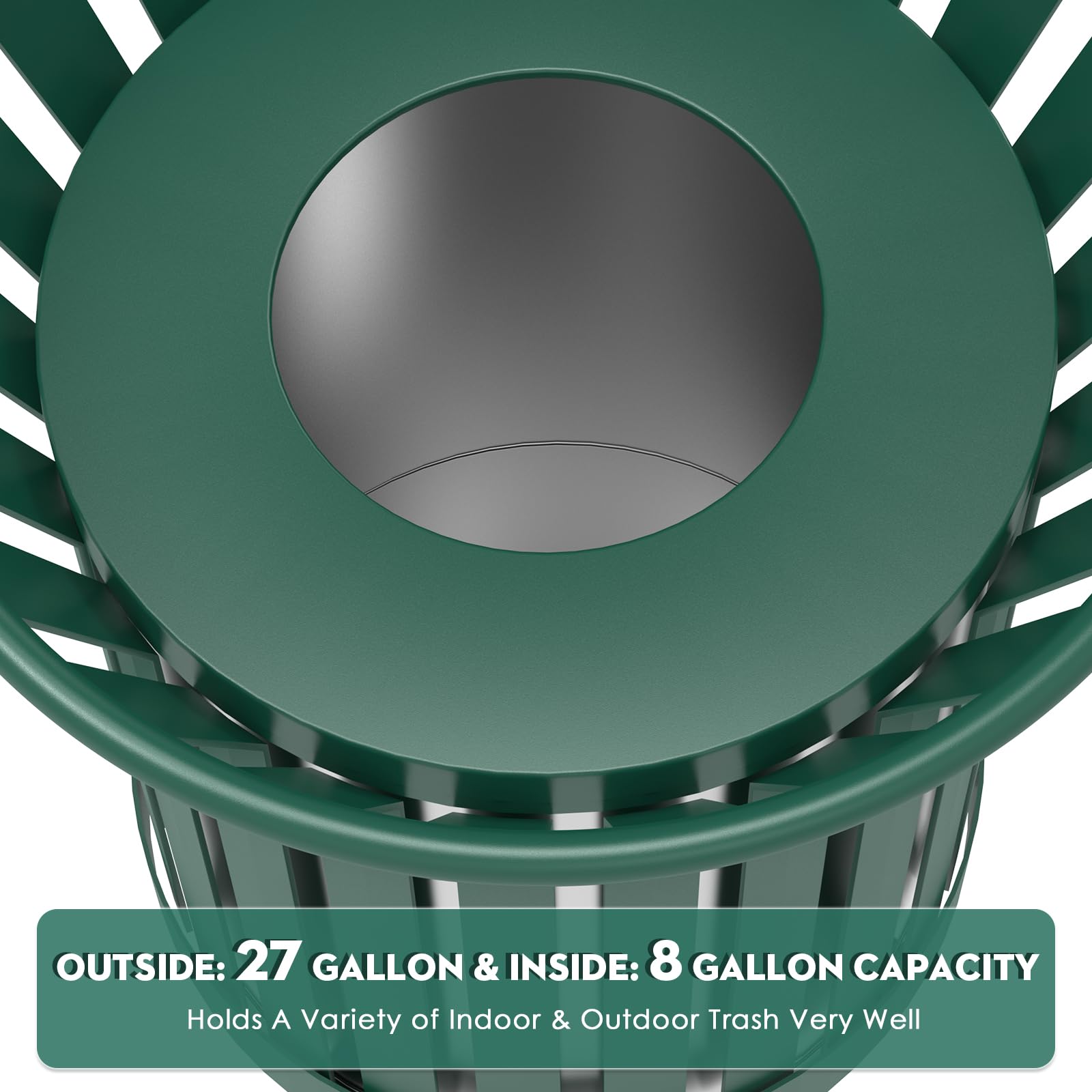 25.2IN Round Large Outdoor Trash Can